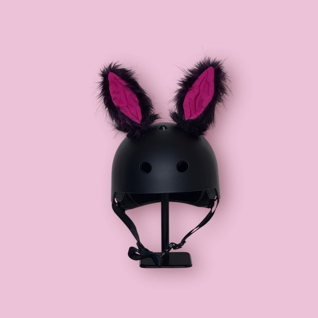 bike helmet with rabbit ears Helmet EARZ - Burgundy & Pink