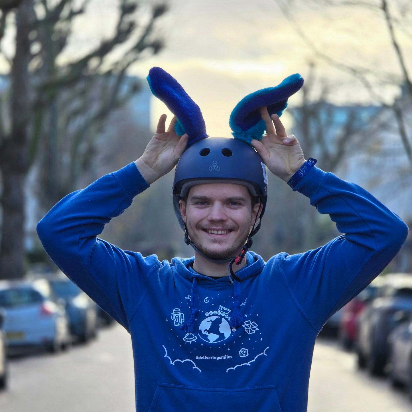 Helmet EARZ - Blue & Light Blue - Large
