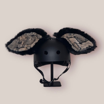 Helmet EARZ - Black & Snake Fluff