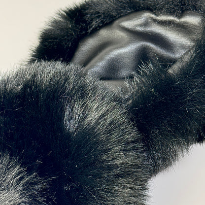 Helmet EARZ - Black & Black Leather - Mini Round