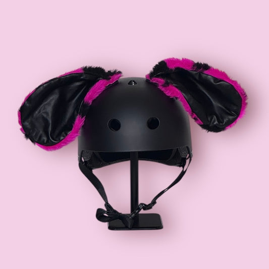 Helmet EARZ - Pink Dalmatian & Black Leather - Large