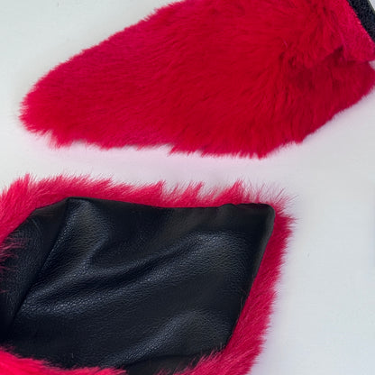 Helmet EARZ - Red & Black Leather - Mini